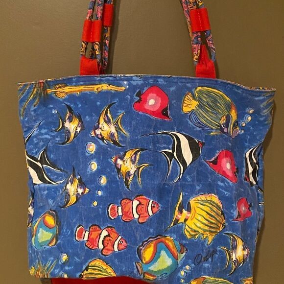 Anna Ormsby Fish Tote Purse Beach Bag Purse Tropical Fish - Picture 10 of 12